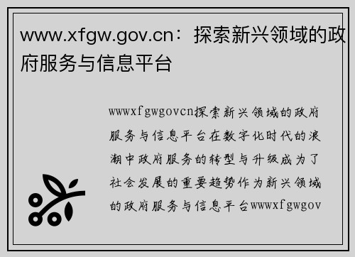 www.xfgw.gov.cn：探索新兴领域的政府服务与信息平台